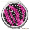 Pink&Black Zebra Crystal Compact Mirror