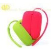 Promotional green Slicone Coin Purse Wallet With Handles for Lady / Girl