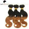 Indian Virgin Ombre Remy Hair Extensions , Body Wave Human Hair Weave