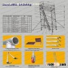 Aluminium tower with ladder