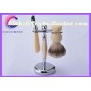 Customized  Faux ivory handle badger shaving brush set and mach 3razor