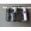 Four Compartments foil takeaway containers / Aluminum Foil Boxes for Fast Food  With Lid