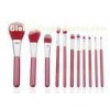 Beautiful Travel Professional Makeup Brush Set 11 Piece With Nylon Hair Red Color