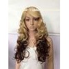 Dark Blonde Long Synthetic Wigs Normal Lace Natural Curly Fiber
