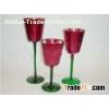 Red and green Painted, plating  Glass Candle Cups / Cup Holders
