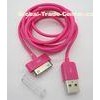 1.2M Pink USB A Type To Ipod 30Pin Connector high speed cable for iPhone 4S/4/3S/3G