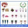 Colorful Custom Packaging Bags , 0.02mm - 0.05mm OPP Flowers Sleeve