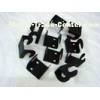Black powder coated stamping metal parts , Custom precision metal components
