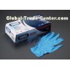 Powered non-sterile blue synthetic nitrile exam gloves for different medical devices