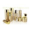 Golden Metal Spray Glass Cosmetic Packaging With Lotion Cap For Skin Care