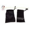12 * 6 cm Black Printed Velvet Drawstring Bag For Gift Custom