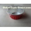 150ml Baking Foil Casserole Dishes Individual Packed With Plastic Lid Red Coated Round Shape