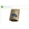 Resealable Kraft Paper Stand Up Pouch With Rectangle Window Customized
