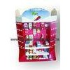 Red offset printing Cardboard Pallet Display cases with hooks for showing candies