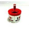 Metal Round Cigar Tin Box With Handle Printed Ashtray Containers