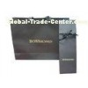 Promotional Bosssunwei Black Special Paper Carrier Bag With Press Gold Lings, Logo Stamp