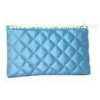 Gold Woven Veins Leatheroid Wallet Bag, Fabric Carrier Bags With Leather Loop
