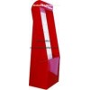 Red POS Corrugated Cardboard Floor Displays stands with hooks for hanging