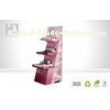 Pink Folding Corrugated Toiletry / Cardboard Cosmetic Display Stand Shelf For Supermarket