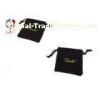 Mini Black Velvet Drawstring Bag For Jewelry , 80 * 60mm