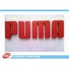 OEM Puma CNC Wood Engraving Logo / Red MDF Brand Label For Wood Display Stand
