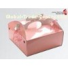 Decorative Cardboard Cake Boxes With Gloss Art Paper Handle