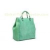 Green Elegance Genuine Leather Shopper Bag Stylish For leisure Activities