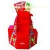 Four Sides Red POP Cardboard Displays Stand For Toothbrush Promotion , Glossy Lamination