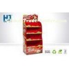 Red Cardboard Chocolate Beverage Display Stand / Racks , Coffee Display Stand