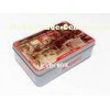 Hinged Lid Rectangular Tin Box 3D Emboss Anzac For Biscuit Storage Container