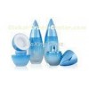 Customized Cosmetic Glass Bottles Unique Shape Makeup Glass Bottles 110ml With Lotion Pump