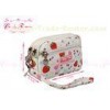 White Cute Strawberry Zippered Coin Purse , zip around wallet oem