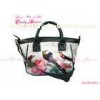 Black white floral Digital Printed Bags Environmentally Friendly Handbags