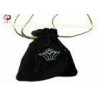 Embroidered Logo Velvet Drawstring Bag For Jewelry 130 * 90mm