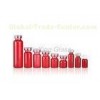 Red Tubular 10Ml Glass Vials  With Screw Caps For Personal Care