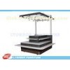MDF Shopping Mall Wooden Kiosk With Wheels , SGS Mobile Display Kiosk