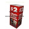 Red  UV coating Corrugated cardboard Dump Bin Display  with stackable cases for DVDs