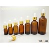 ES-D435 amber glass bottle with cosmetic dropper closures