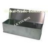 Plain Hand Rolled Tobacco Rectangular Tin Box , Cigarette Storage Box