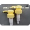 Yellow plastic shampoo lotion dispenser soap pump with optional closures and colours