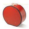 Round Portable Red Paperboard + Fancy Paper Cardboard Suitcase Box With Lock For Girls