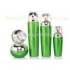 Custom Green Cosmetic Glass Bottles 130ml Cosmetic Bottles / Jars Sets