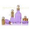 Purple Empty Makeup Storage Containers With Golden Spray Plastic Cap For Ladies