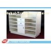 5 Layers MDF White Shop Cash Counter Desk For Shop Payment , 3 Drawers