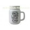 Printing artwork 380ml special shape Stoneware Ceramic cup with Screw thread