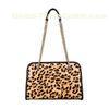 Horse Hair Leather Chain Shoulder Handbags Leopard - print , Ladies Shoulder bag