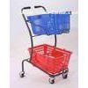 50KGS Shopping Basket Trolley Japanese Style Zinc Plating Metal Double Basket  Hand Push