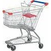 Low Carbon Steel American Grocery Shopping Trolley With Base Grid / Bottom Tray