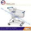 125L Zinc Coating Supermarket Shopping Trolleys With 4 Inch PU Wheels