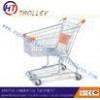 Anti - bumper Unfolding Steel Wire Supermarket Shopping Trolleys With Lock 80L